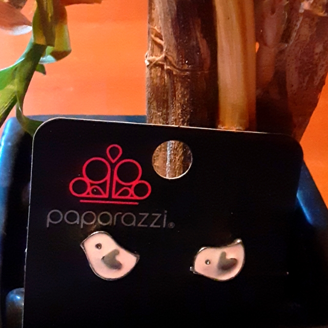 Nwt Paparazzi Color Pink Bird Earrings